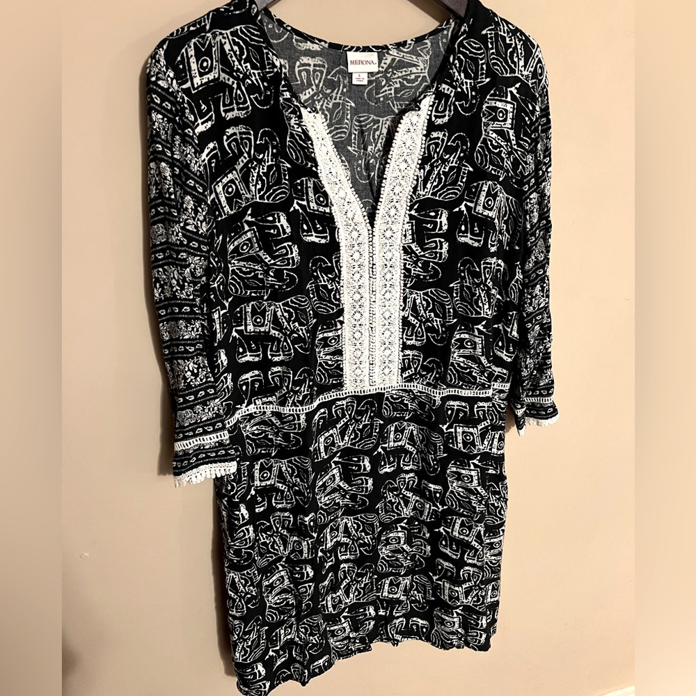 Elephant patterned dress size L Merona from Target